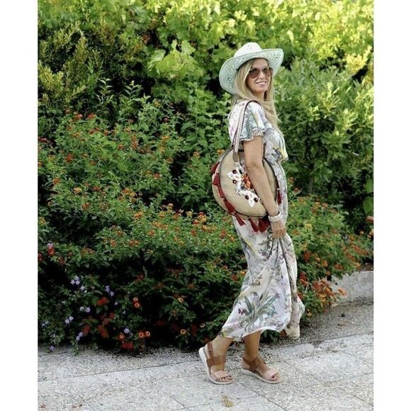 Chiffon Floral Beautiful Flowy Dress H&M Maxi New - Picture 2 of 5